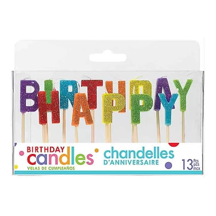 Letter Happy Birthday Party Candles Pack for Birthday Party Cake Decoration 13pcs/set