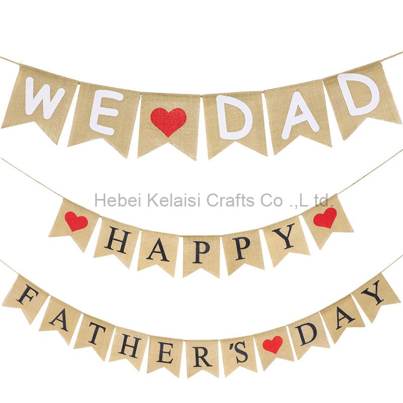 Father's Day banner on burlap background