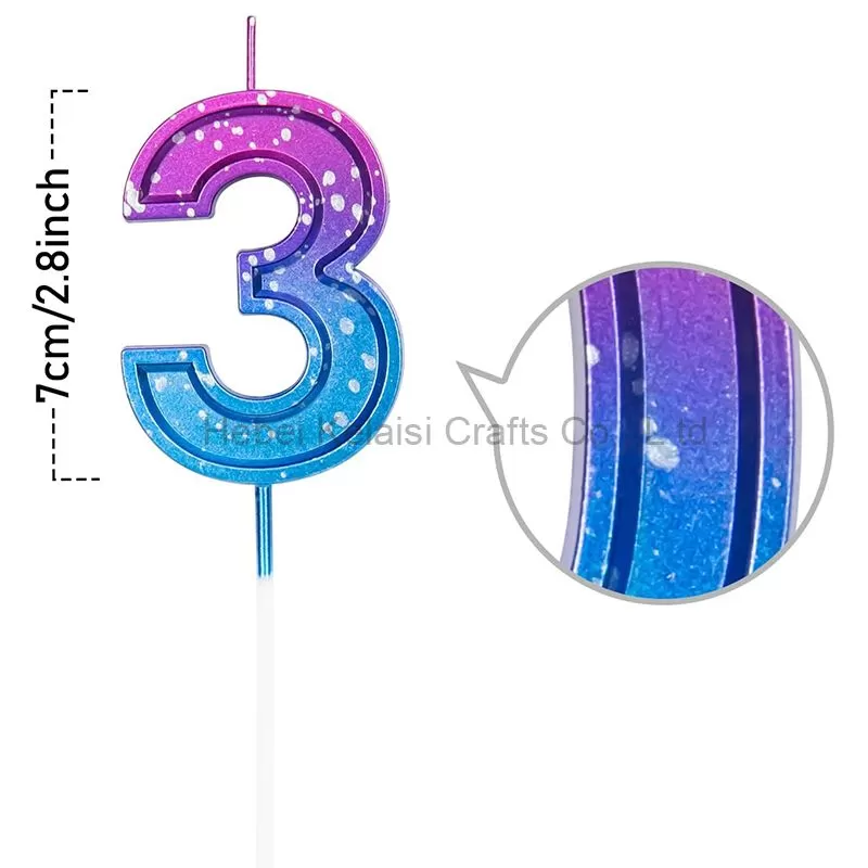 Wholesale High Quality multicolored number candles