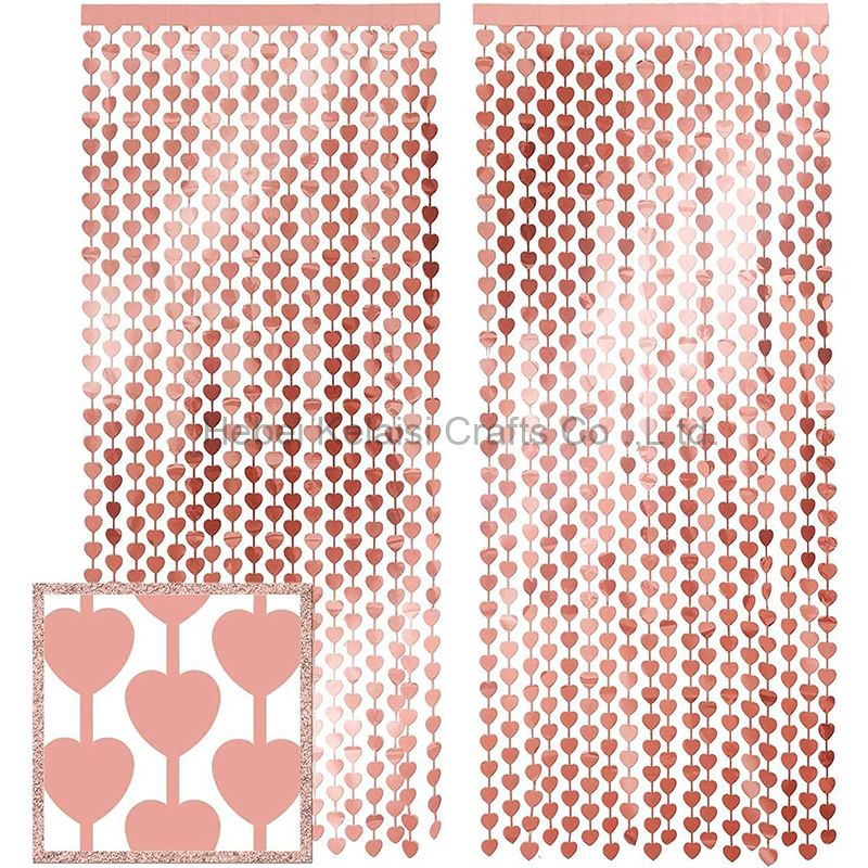 Rose Gold Heart Foil Curtain