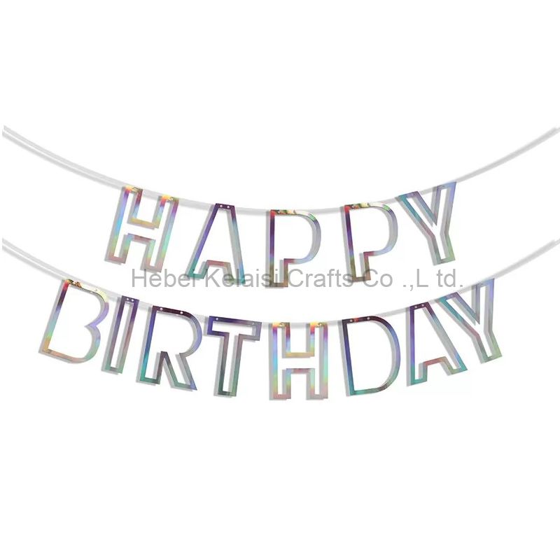 colorful hollowed out happy birthday letter banner