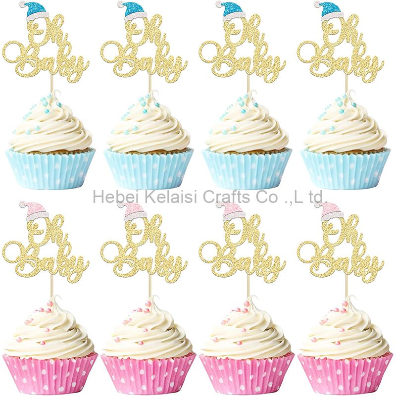 Christmas Oh Baby Cupcake Toppers