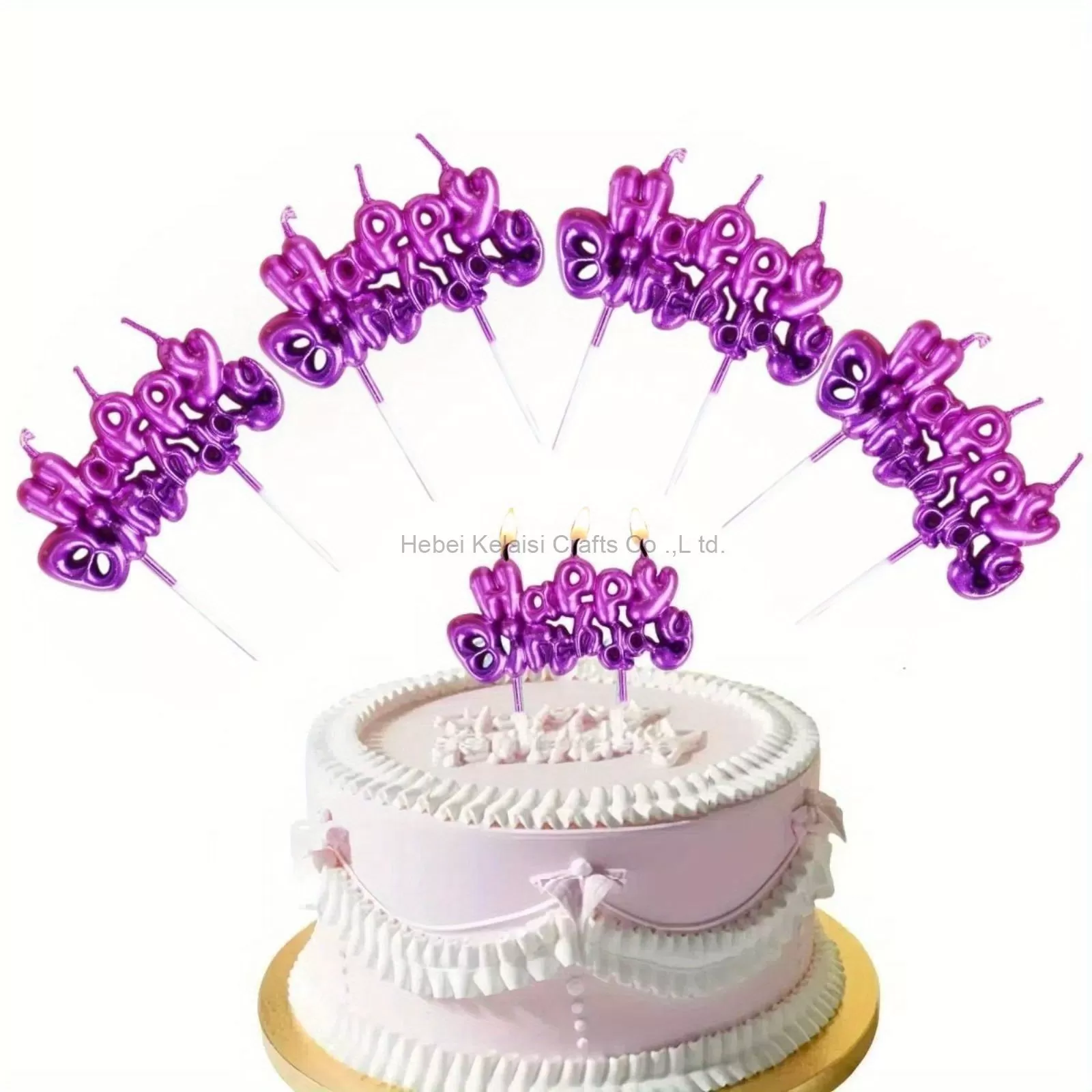 Gradient Color "Happy Birthday" Birthday Candles