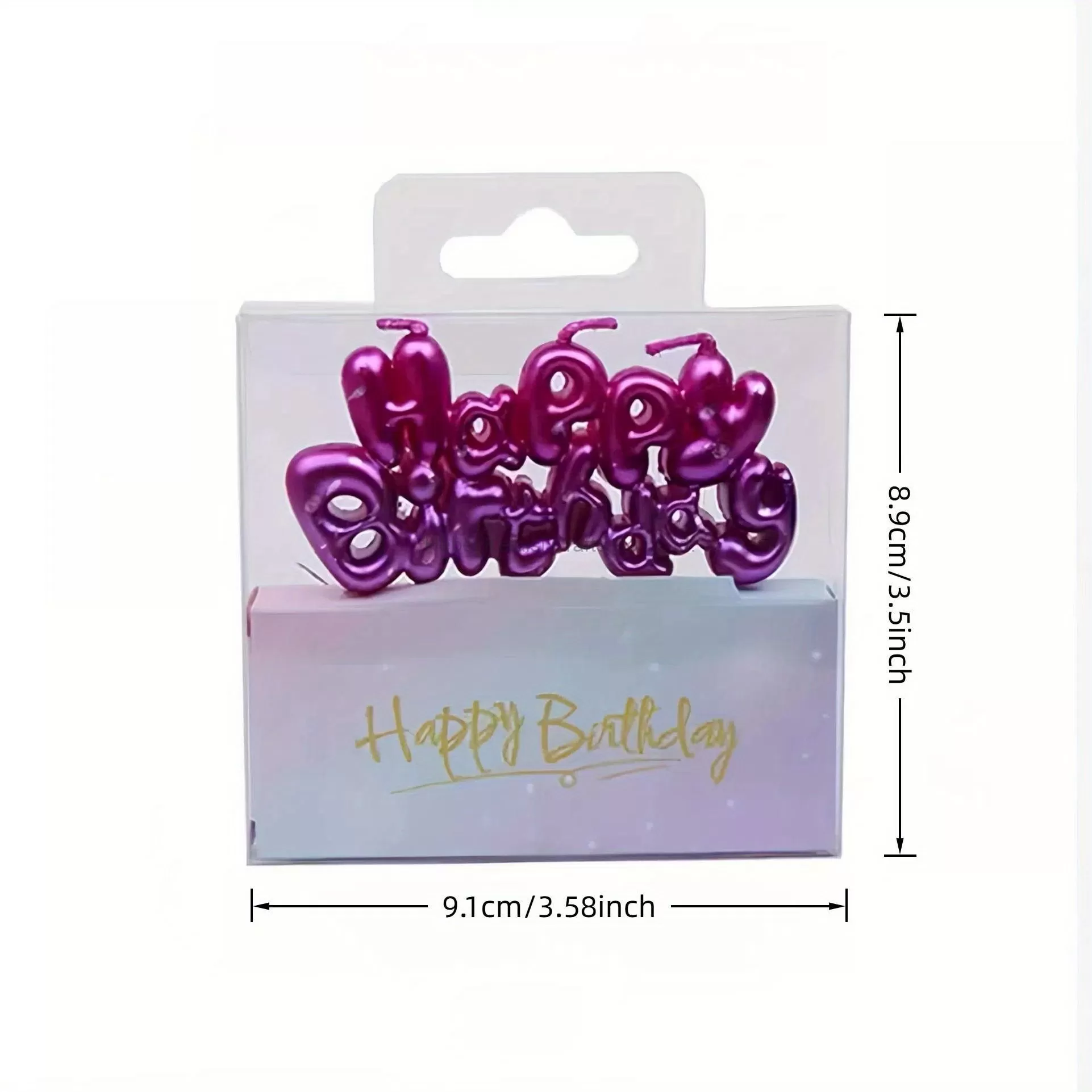 Gradient Color "Happy Birthday" Birthday Candles