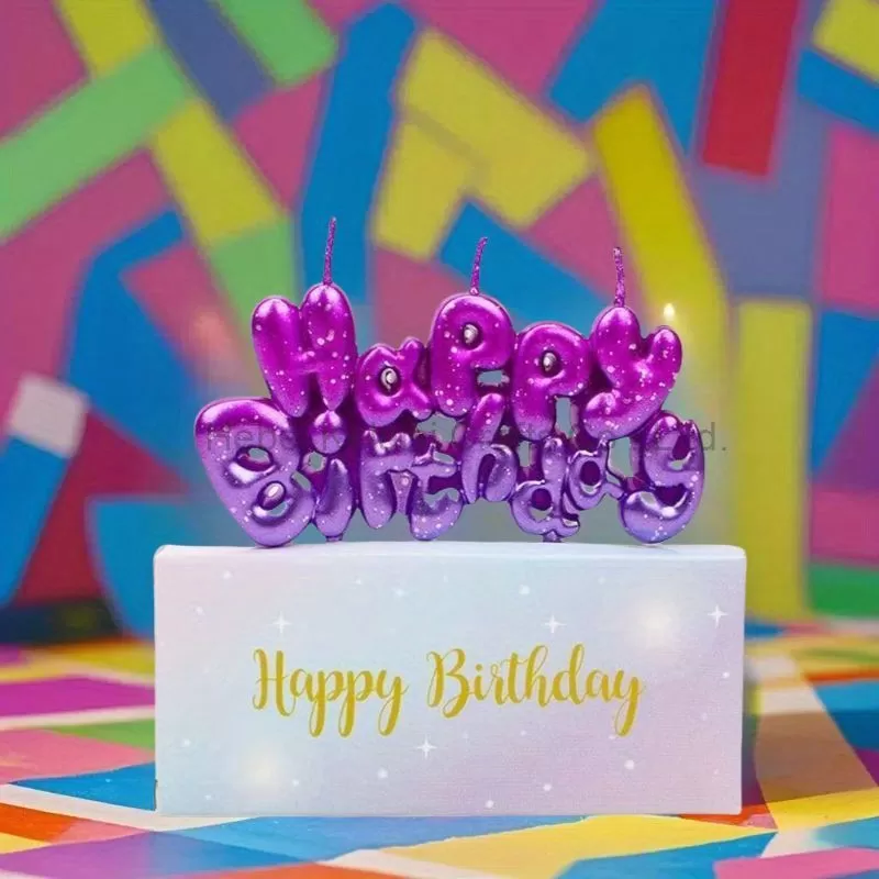 Gradient Color "Happy Birthday" Birthday Candles