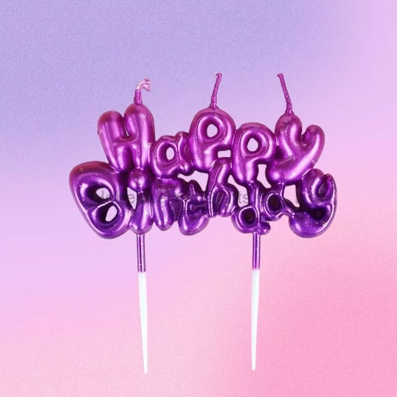 Gradient Color "Happy Birthday" Birthday Candles